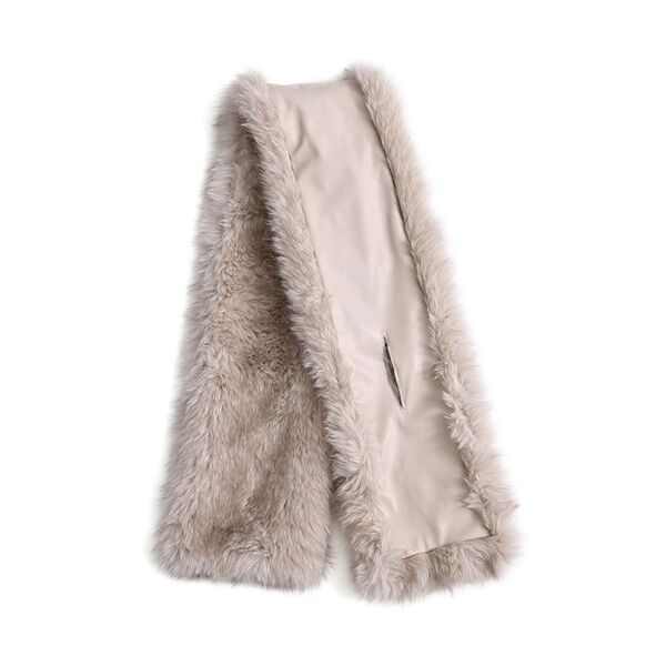 Schal mit Kunstfell in Felloptik, Einheitsgröße, Beige image number 3