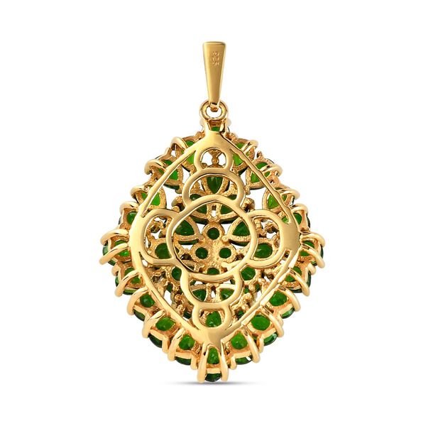 Nat&uuml;rlicher Chromdiopsid-Anh&auml;nger, 925 Silber vergoldet ca. 5.91 ct image number 6