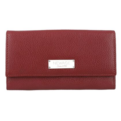 Moderne Geldb&ouml;rse aus 100% echtem Leder mit RFID Schutz, 18.5x10cm, Rot