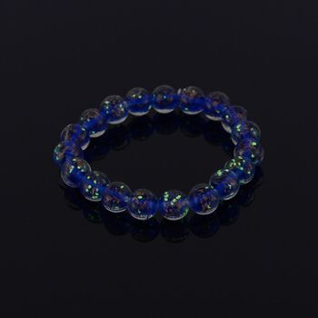 Flexibles blaues Armband im Murano-Stil