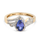 AAA Tansanit und Diamant-Ring, I1-I2 G-H, 585 Gelbgold (Größe 21.00) ca. 1,20 ct