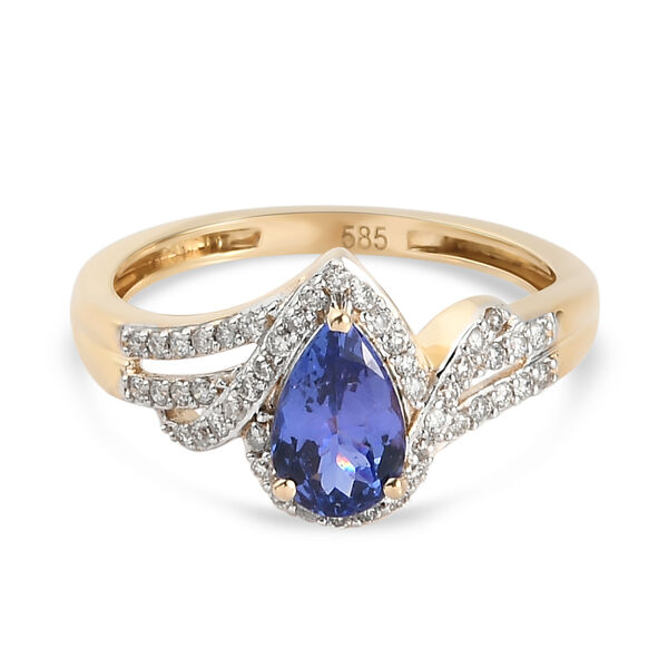 AAA Tansanit und I1-I2 GH Diamant-Ring - 1,20 ct.