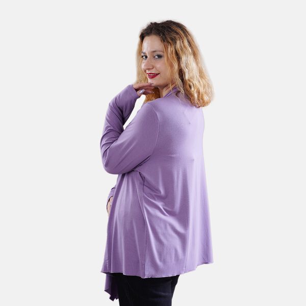 LA MAREY - Wasserfall Cardigan, S/M, lila image number 3