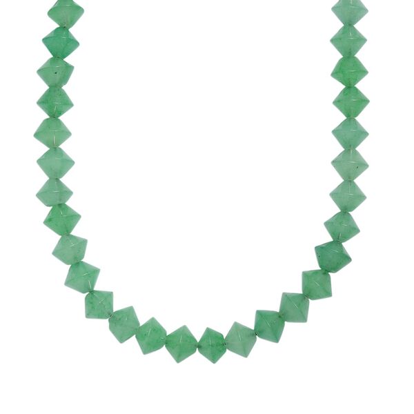 Gr&uuml;ner Aventurin Halskette ca. 50 cm mit 2.5 cm extender, Nickelfreies Messing platiniert ca. 250.00 ct