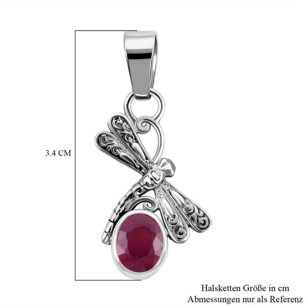 Royal Bali - Afrikanischer Rubin (Fissure gef&uuml;llt) Anh&auml;nger, 925 Silber ca. 1,40 ct image number 6