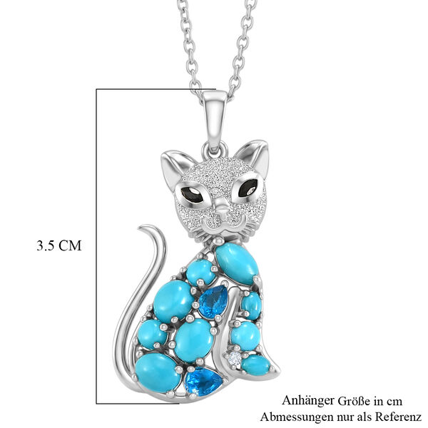 D'Joy Sleeping Beauty T&uuml;rkis Schmuckset ca. 45 cm 925 Silber Rhodiniert ca. 2,37 ct. image number 5