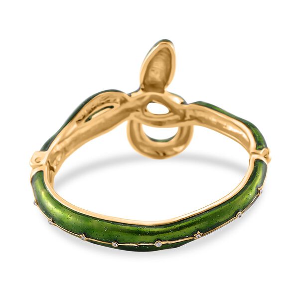 Grün emaillierter weißer Kristall-Armreif, 18cm image number 4
