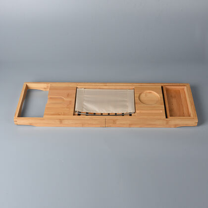 Badewanne Caddy Ablage aus Bambus, Größe 70x22 cm, Braun