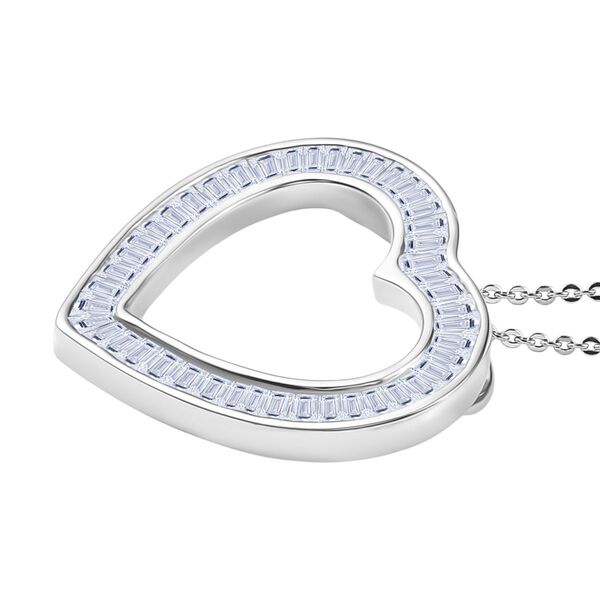 LUXURIANT VS-EF Labor Diamant Herz Anh&auml;nger mit 50cm Kette, 925 Silber rhodiniert - 2 ct. image number 4