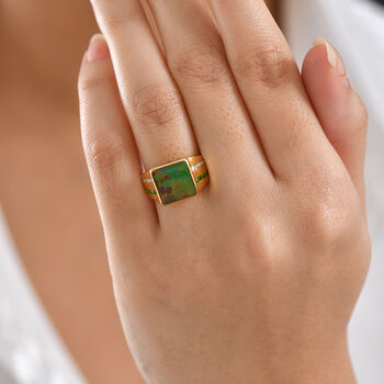 D'Joy Ammolit, Chromdiopsid und Moissanit Ring - 3,42 ct.