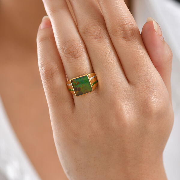 D'Joy Ammolit, Chromdiopsid und Moissanit Ring - 3,42 ct. image number 2