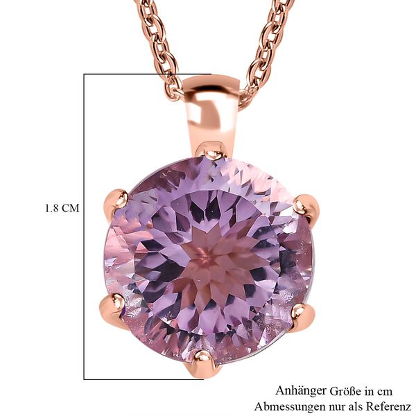 Rose De France Amethyst und Zirkon Anh&auml;nger mit 50cm Kette- 6,68 ct. image number 7