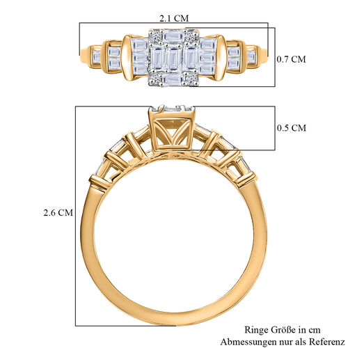 Lab Grown Diamant SI Ring 925 Silber 750 Gelbgold Vermeil (Größe 17.00) ca. 0,50 ct image number 6