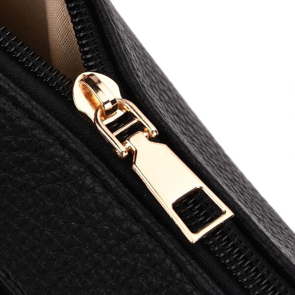 Crossbody-Tasche mit gemustertem Schulterriemen und vielen Fächern, 23×26 cm, Schwarz image number 7