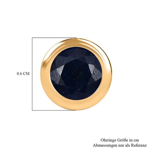 Masoala Saphir Ohrringe, 925 Silber 750 Gelbgold Vermeil - 0,77 ct. image number 7