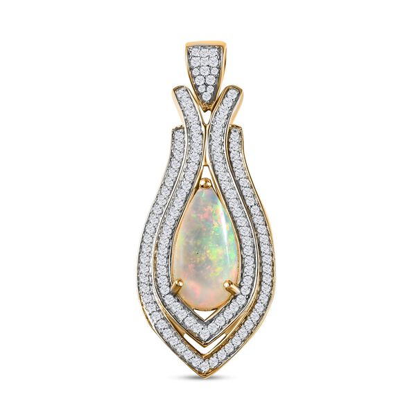 AA natürlicher, äthiopischer Welo Opal und Zirkon-Anhänger - 4,17 ct. image number 0