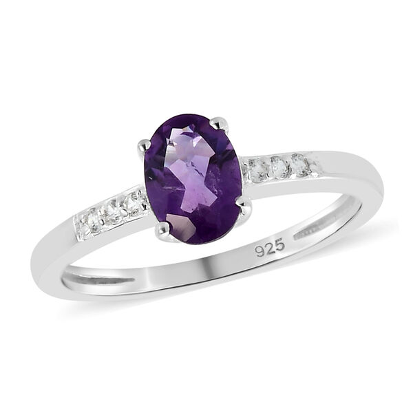 Afrikanischer Amethyst und Zirkon-Ring, 925 Silber  ca. 0,77 ct image number 4