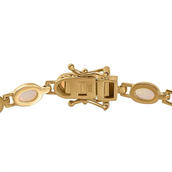 Nat&uuml;rliches, &auml;thiopisches Welo Opal-Armband, 925 Silber vergoldet, ca. 5.76 ct image number 4