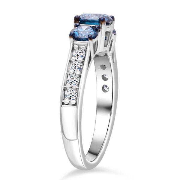 LUXURIANT DIAMOND - Lab Grown Blauer Diamant SI SGL zertifiziert Ring 925 Silber rhodiniert (Größe 17.00) ca. 1.50 ct image number 4