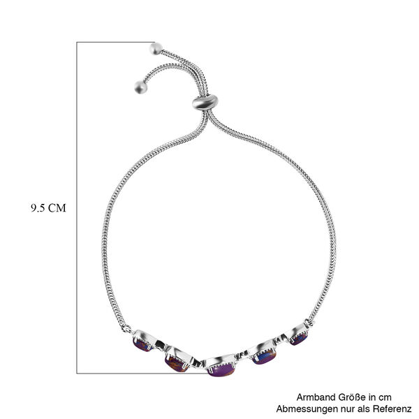 Lila Mojave T&uuml;rkis Armband, ca. 26.75 cm, Ionenbeschichteter Stahl ca. 3.93 ct image number 5