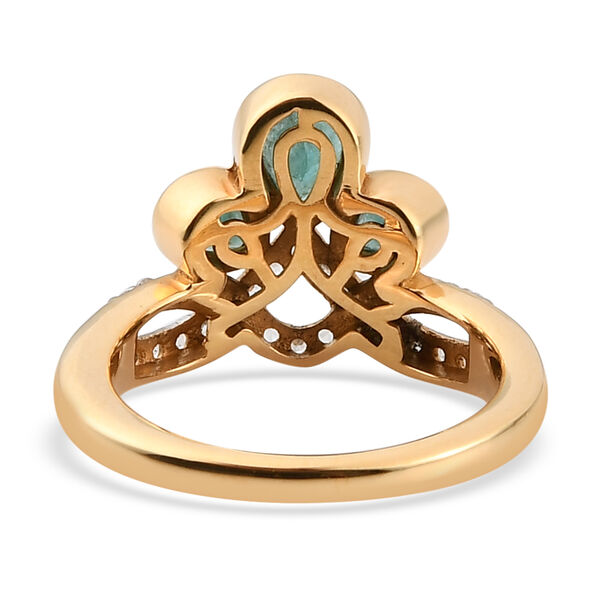 Grandidierit und Zirkon Ring 925 Silber vergoldet  ca. 0,93 ct image number 6