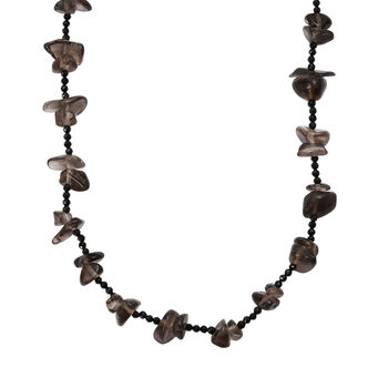 Rauchquarz und schwarze Spinell 91cm Halskette - 280 ct.