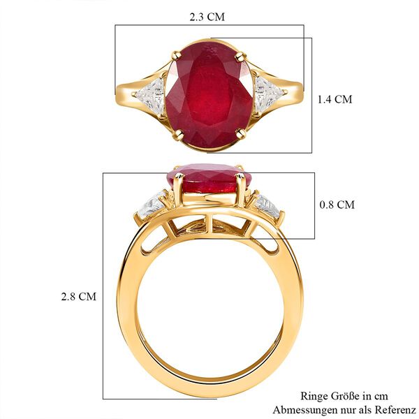 Afrikanischer Rubin und Moissanit-Ring - 7,14 ct. image number 7