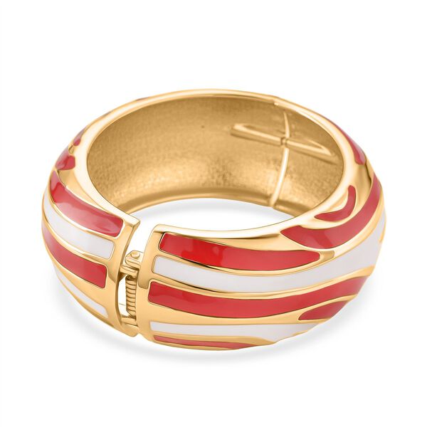 Emaille-Armreif im Wellen-Design, ca. 18 cm, Coral image number 6