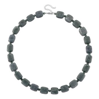 EXTREM SELTEN - D'Joy Nat&uuml;rlicher Olmek Jadeit Halskette925 Silber rhodiniert ca. 610.00 ct