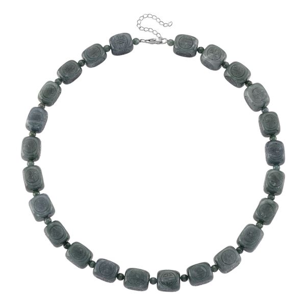 EXTREM SELTEN - D'Joy Natürlicher Olmek Jadeit Halskette925 Silber rhodiniert ca. 610.00 ct image number 3