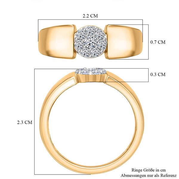 LUXURIANT SI-GH Labor Diamant Ring, 925 Silber Gelbgold Vermeil - 0,25 ct. image number 5