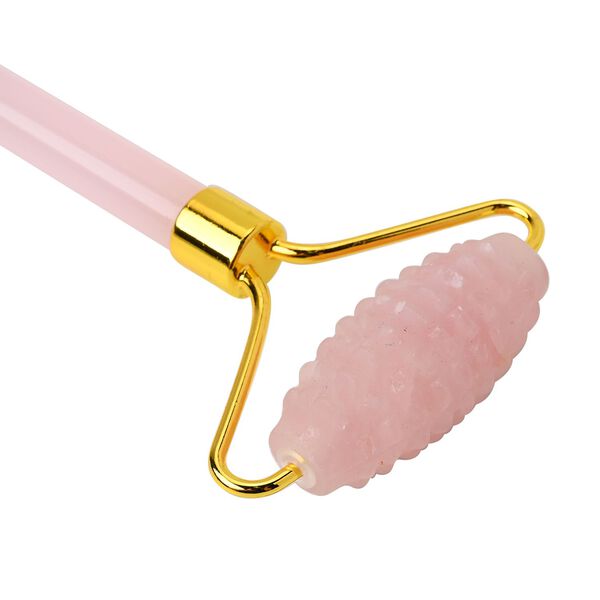 Set aus 2 Doppelkopf-Massageroller und GuaSha Rosenquarz Stein image number 7