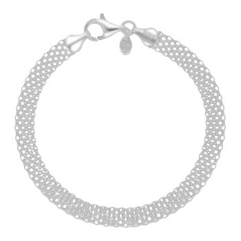 Italienisches Bismark-Kettenarmband in 925 Silber, 19 cm