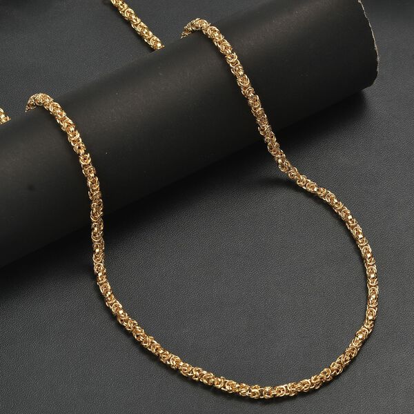 Handgefertigte K&ouml;nigskette in 925 Silber mit 916 Gelbgold Vermeil, 50cm image number 1