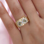 Kagem Sambischer Smaragd und Zirkon Ring 925 Silber vergoldet  ca. 0,71 ct image number 2