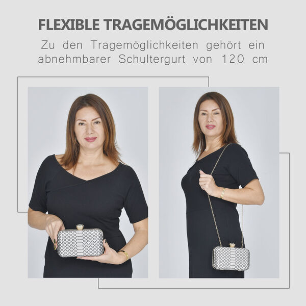 Clutch mit facettierten Kristallen, Schlangen Muster image number 6