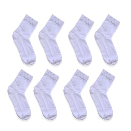 4er-Set - Socken, Polyester-Baumwolle, Gr&ouml;&szlig;e 41-45, Wei&szlig;