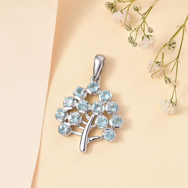 Paraiba-Apatit Anh&auml;nger 925 Silber platiniert ca. 1.00 ct image number 2