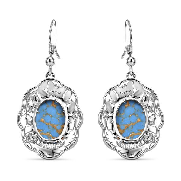 EVER TRUE AA Blauer Mojave T&uuml;rkis Ohrringe Nickelfreies Messing ca. 10.40 ct image number 4