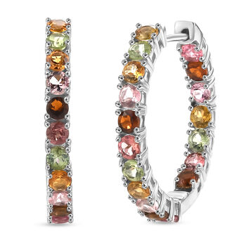 D'Joy AA Mehrfarbig-Turmalin Ohrringe 925 Silber Rhodiniert ca. 4.28 ct
