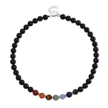 Shungit, Mehrfarbig Edelsteine Halskette ca. 45 cm ca. 300,00 ct.