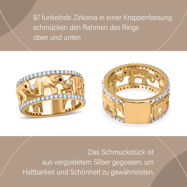 LUSTRO STELLA - wei&szlig;er Zirkonia-Elefant-Bandring image number 12