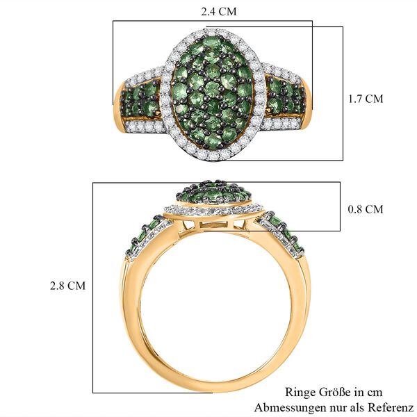 Tsavorite Granat und Zirkon Ring - 1,46 ct. image number 7