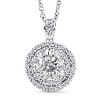 Wei&szlig;er Zirkonia Schmuckset ca. 50 cm Nickelfreies Messing Rhodiniert 2.24 ct