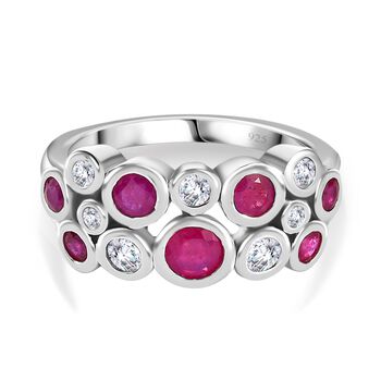 Afrikanischer Rubin und Moissanit-Ring - 1,59 ct.