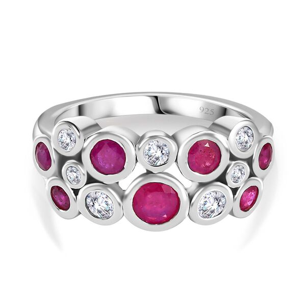 Afrikanischer Rubin und Moissanit-Ring - 1,59 ct.