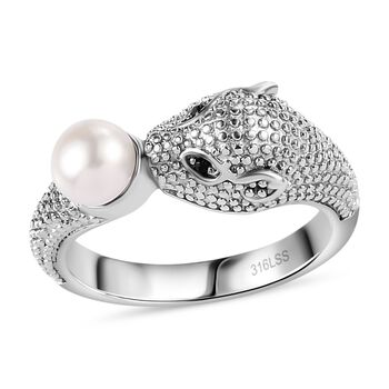S&uuml;&szlig;wasser Perle und schwarzer Spinell Ring