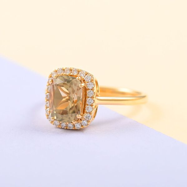 ILIANA AAA Turkizit und SI GH Diamant-Ring in 750 Gelbgold - 2,65 ct. image number 8