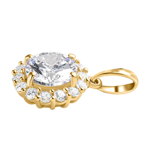 Wei&szlig;er Zirkonia-Anh&auml;nger, 925 Silber vergoldet ca. 4,36 ct image number 4