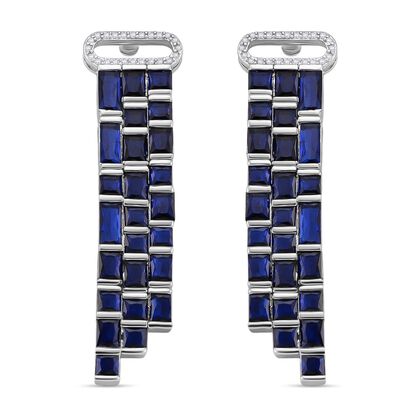 Wei&szlig;er Zirkonia, Glas Ohrringe, Nickelfreies Messing, Silberfarben